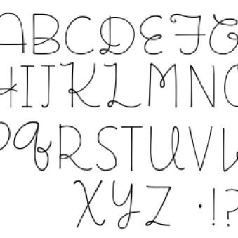 Simple doodle style font inspired by Flora Chang.